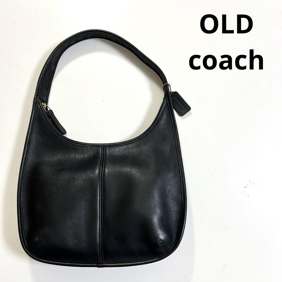 OLD COACH leather one shoulder bag black