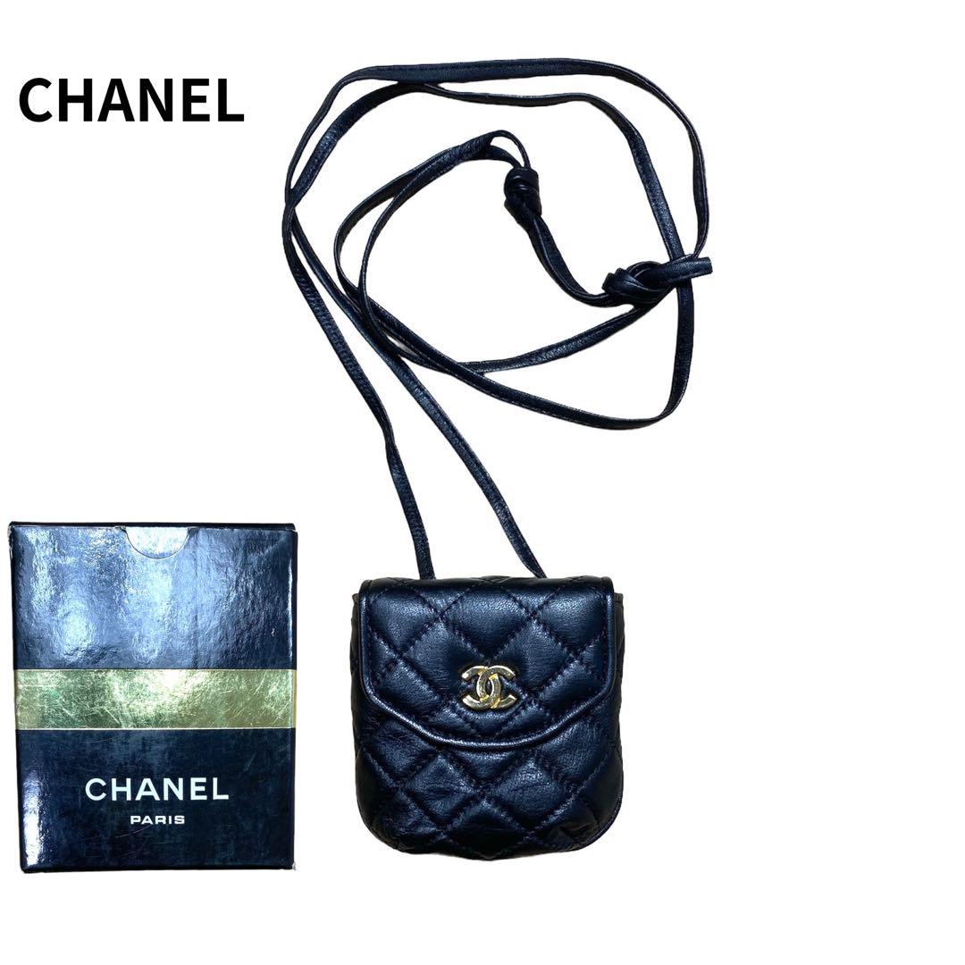 CHANEL Mini Shoulder bag Mini Matelasse Waist Pouch black used from JAPAN