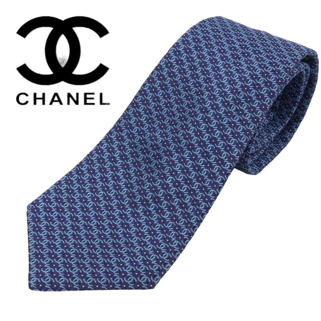 CHANEL ネクタイ CHANEL tie necktie 100% silk blue from JAPAN | eBay