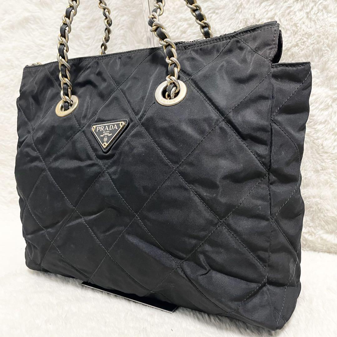★PRADA★ 23FW Women's Nylon Triangle Logo Shoulder Tote Bag Prada - Black Re-Nylon Triangle Shoulder Bag | Mitchell Stores